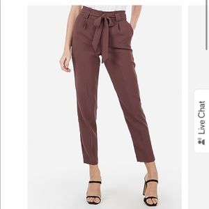 High Waisted Paperbag Ankle Pants